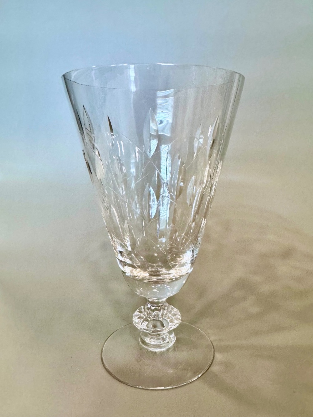 Vintage 1950's Duncan & Miller set of 6 Hand Blown Crystal Ice Tea Glasses 6.5"